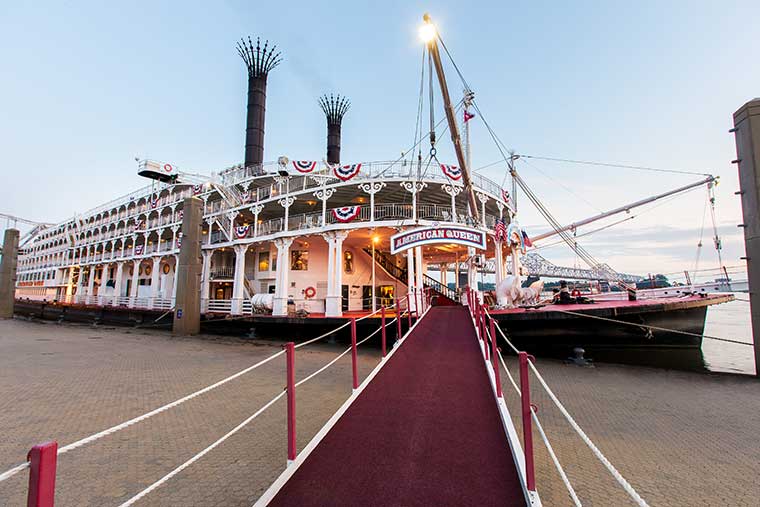 The American Queen Steamboat offers cruises on the Mississippi