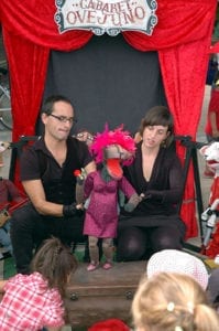 Puppeteers delighting the children in Retiro Park, Madrid