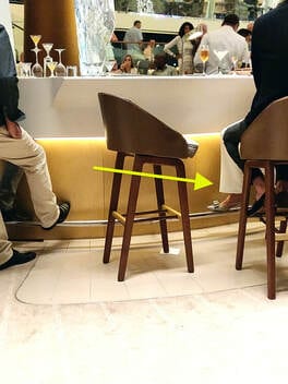 Design error. The seat slants and dumps you out on the Celebrity Edge Martini Bar.
