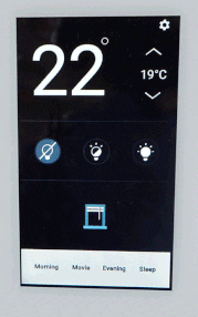 Touchscreens on the Celebrity Edge give control of lights, curtains and thermostat