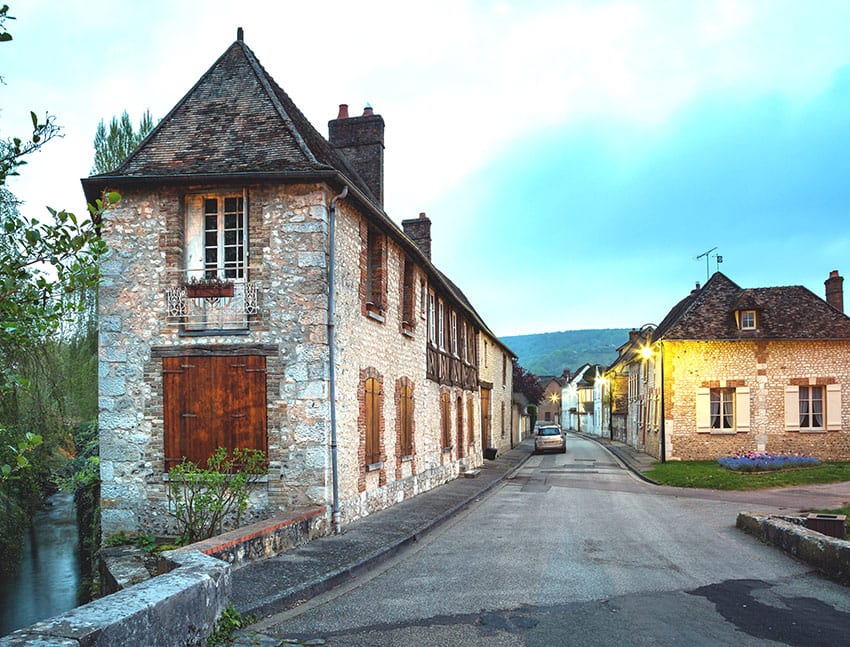 The historic town of Les Andelys in Normandy, France