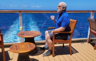 Brian sailing on the Equinox