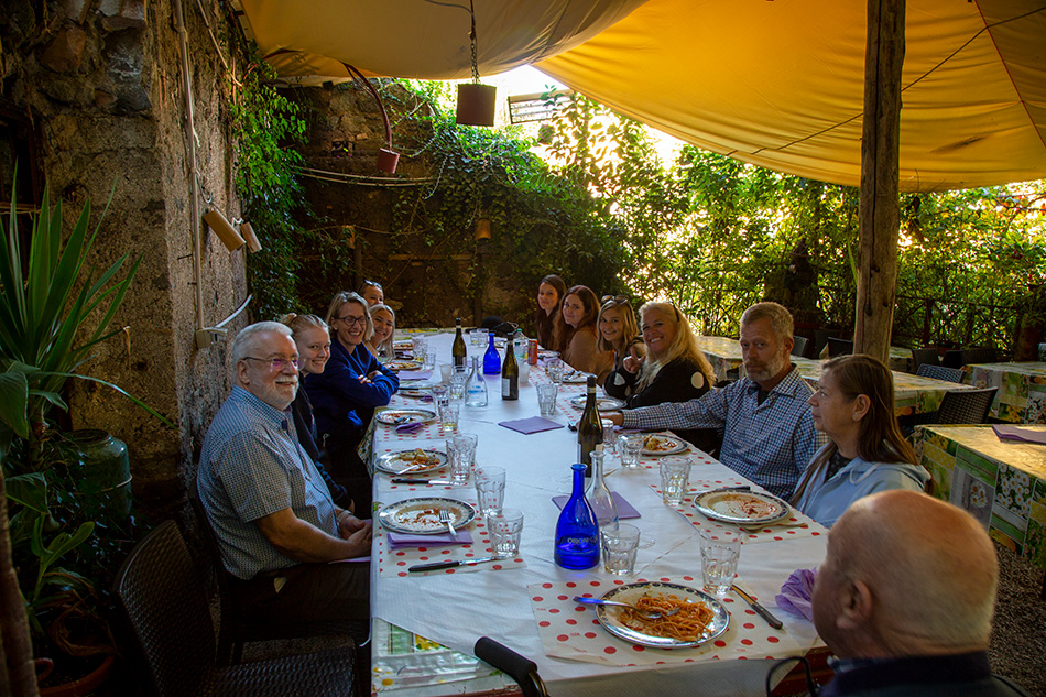 Lunch in Frascati with new friends