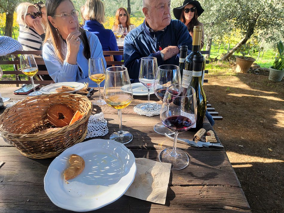 Ceccarelli vineyard wine sampling