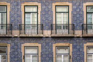 Blue-tiles of Lisbon adorn many buildings
