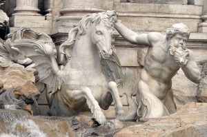 Scuptures of Trevi Fountain, Rome, Italy